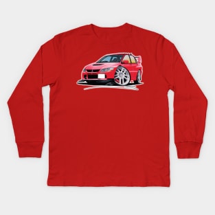 Mitsubishi Evo IX Red Caricature Kids Long Sleeve T-Shirt